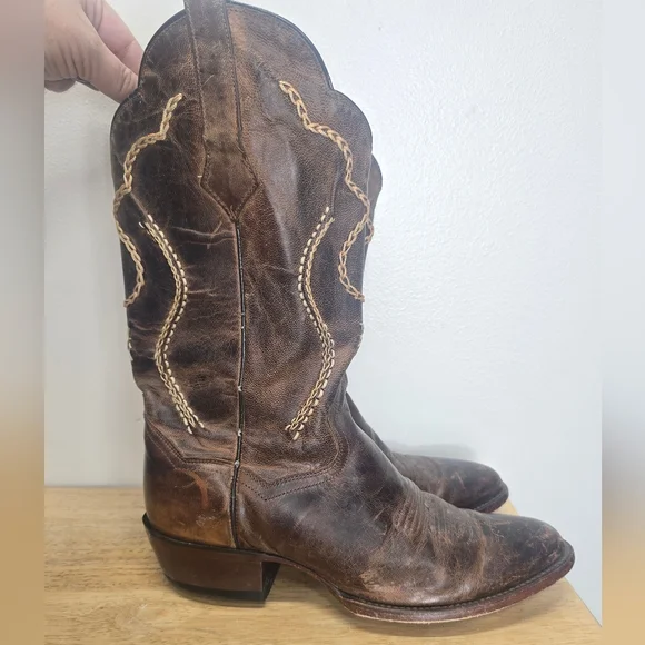Dan Post Men's Albany Distressed Leather Cowboy Boots Sz 9 EW Western - Picture 4 of 10